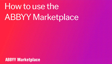 ABBYY Marketplace - How to use it